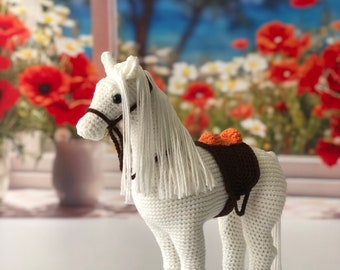 Horse Amigurumi Toy-Nursery Decor for Bedroom-Halloween Crochet Horse Toys Gifts-Horse Ornament Themed Decoration