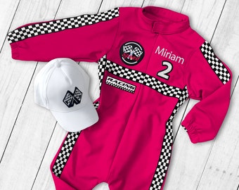 Dark Pink Two Fast Birthday-Race Car Birthday Custom Race Suit-Fast One Birthday-Halloween Costumes-1st Birthday Gift