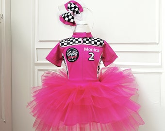 Race Car Birthday-Tutu Checkered Dress Two Fast Birthday Custom Race Suit-Halloween Costume-1st Birthday Gift