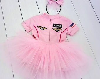 Pink Captain Pilot Gifts for Kids-Halloween Costume-Tie Pilot Helmet-Captain Hat-Aviation Gifts-1 Year Old Girl Gift