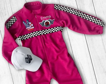 Custom Race Suit-Drag Race Car Birthday-Halloween Costume-1st Birthday Gift-Photography Props-Racer Jacket-Cars Birthday