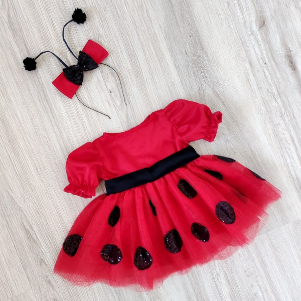 Cadeau de douche de bébé coccinelle |Anniversaire de coccinelle|Déguisement d'Halloween|Chapeau coccinelle|Robe Lady Bug|déguisement cosplay