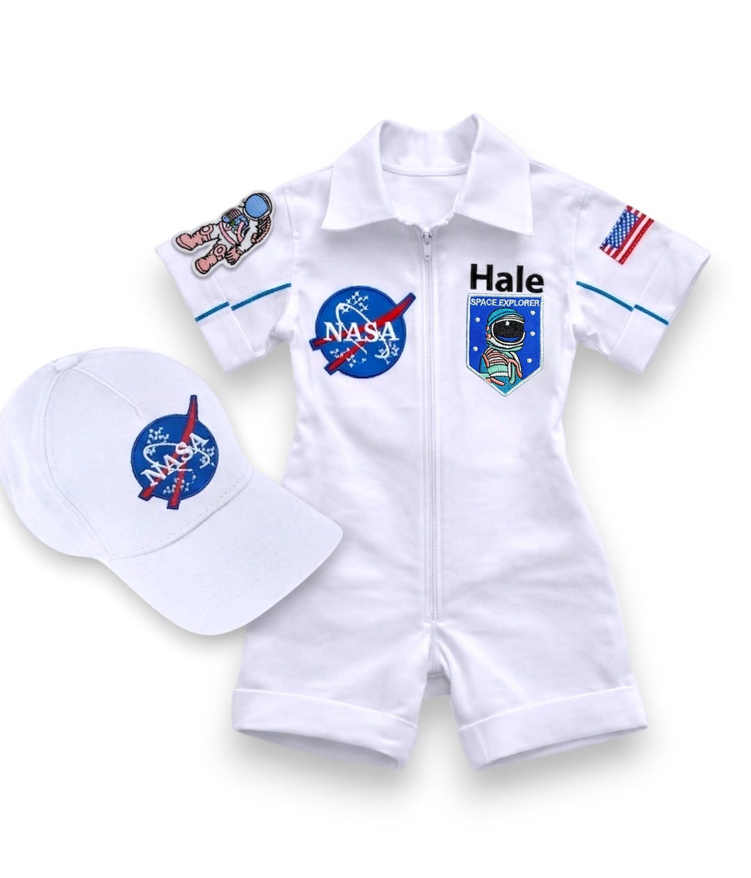 White Personalized Astronaut Costume for Kids - Full Space Suit Set ...