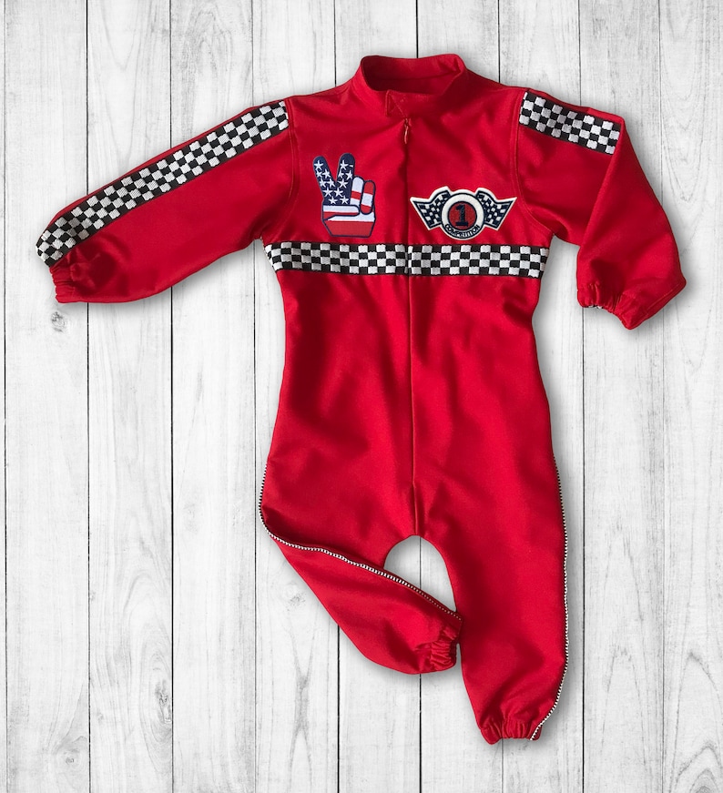 Custom Race Suit Race Car Birthday Halloween Costume 1st Birthday Gift Photography Props Infant Costume Racing Suit