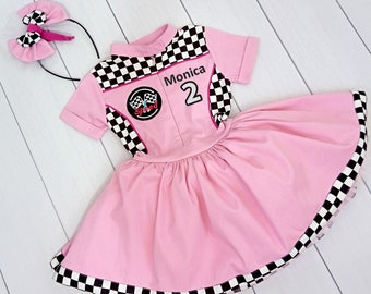 Mom and Daughter Tutu Checkered Dress-Race Car Birthday-Adult Costumes-Fast One Birthday-Two Fast Birthday Custom Race Suit