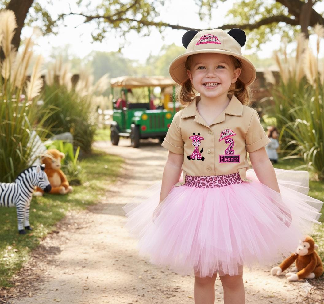 pink safari dress Pink Safari Outfit for Girls - Wild One Birthday - Toddler Safari Dress