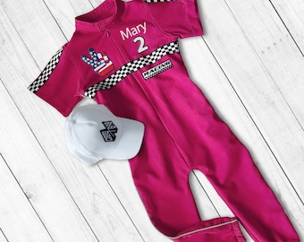 Custom Race Suit-Drag Race Car Birthday-Halloween Costume-1st Birthday Gift-Photography Props-Racer Jacket-Cars Birthday