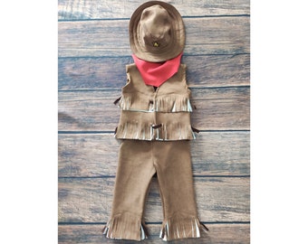 Indian Clothes-Cowboy Halloween Costumes-Cowboy Newborn Outfit-Photography Props-Photo Shoot Props-Baby Shower Gift