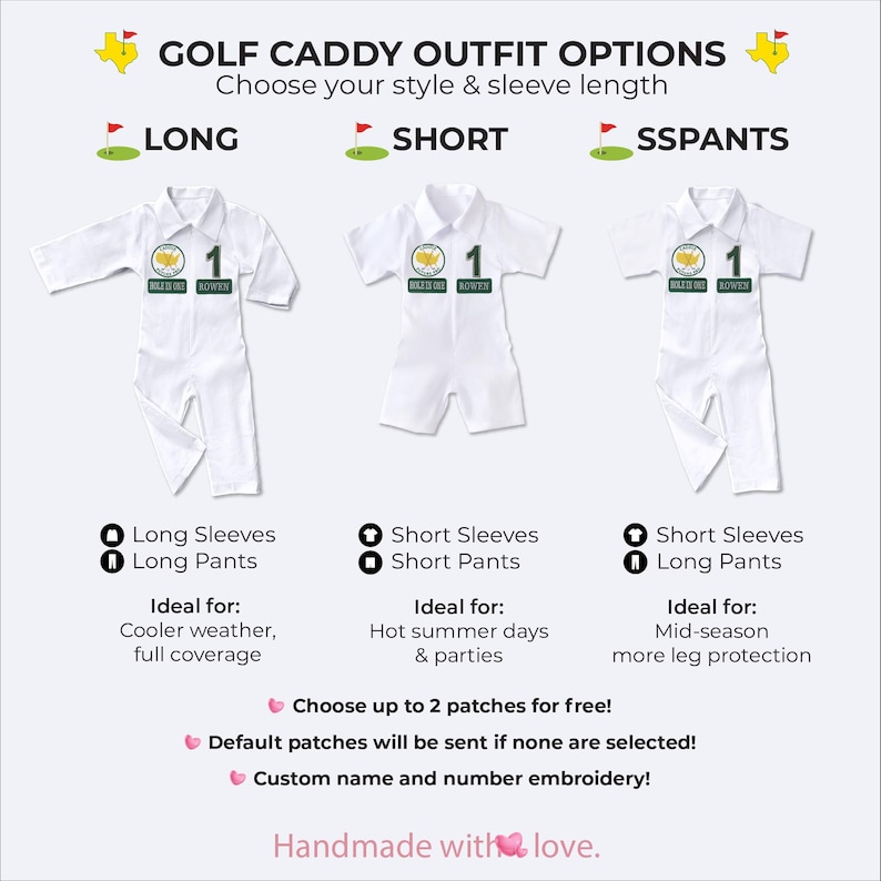 Any Kin Caddy Custom Golf Caddie Jumpsuit for Family, Toddler Golf Outfit, Matching ...