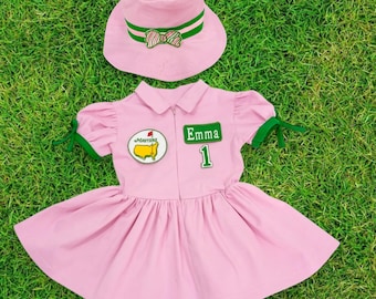 Pink Golf Dress *Caddy Toddler White Green Dress*Hole in One Birthday-Girl Golfing-Golf Party-Golf Gifts-Golf Sweatshirt