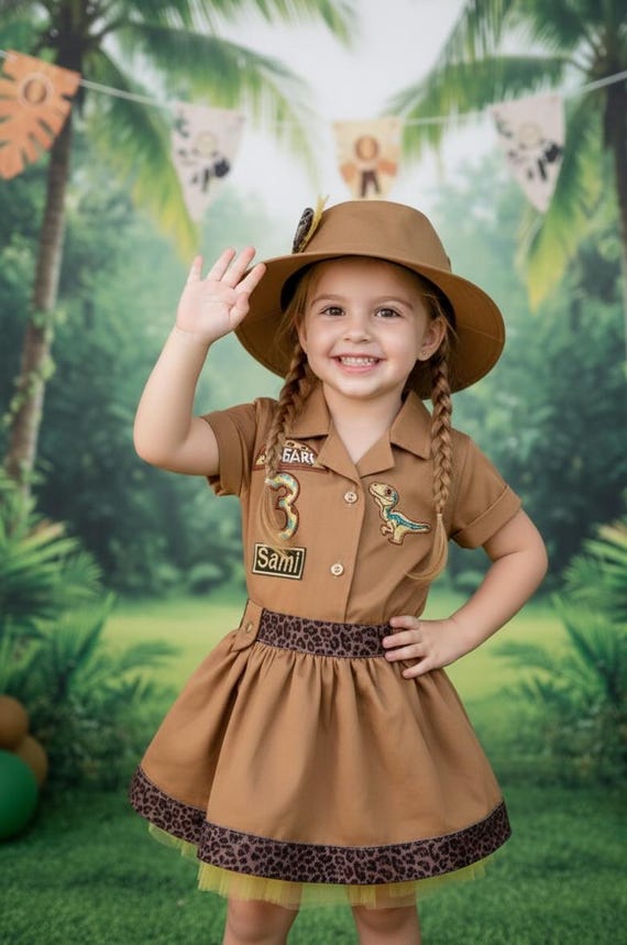 Safari Birthday-safari Halloween Costume-scout Dress Wild One Birthday-two  Wild Birthday Girl Scout Party- - Etsy Israel