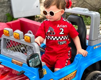 Custom Race Suit-Race Car Birthday-Halloween Costume-1st Birthday Gift-Photography Props-Infant Costume-Racer Jacket