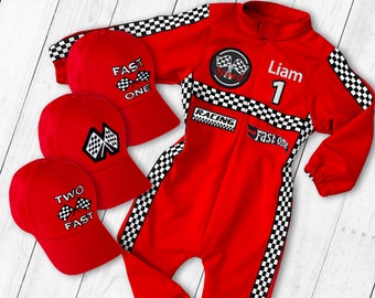 Fast One Birthday-Race Car Birthday-Two Fast Birthday Custom Race Suit-Halloween Costumes-1st Birthday Gift-Drag Race