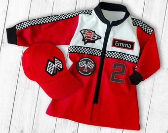 Two Fast Birthday Custom Race Suit Checkered Dress-Fast One Birthday-Race Car Birthday-Halloween Costumes