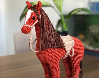 Horse Amigurumi Toy-Nursery Decor for Bedroom-Halloween Crochet Horse Toys Gifts-Horse Ornament Themed Decoration