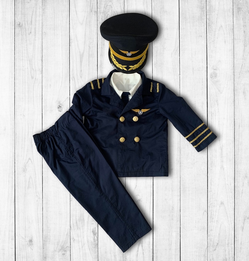 Pilot Gifts for Kids-Halloween Costumes Cosplay-Captain Hat-Aviation Gifts-Air Force Gifts for Pilots image 3
