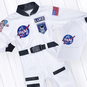 Astronaut Costume Kids-Space Suit for Birthday,Halloween,Cosplay | Personalized Name + Hat | Short or Long