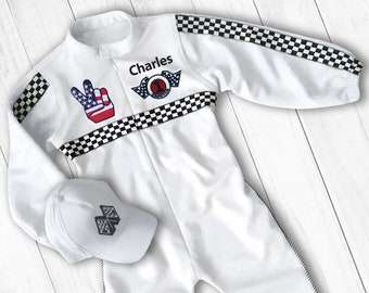 Custom Race Suit | Race Car Birthday | Halloween Costume | 1st Birthday Gift | Photography Props | Infant Costume