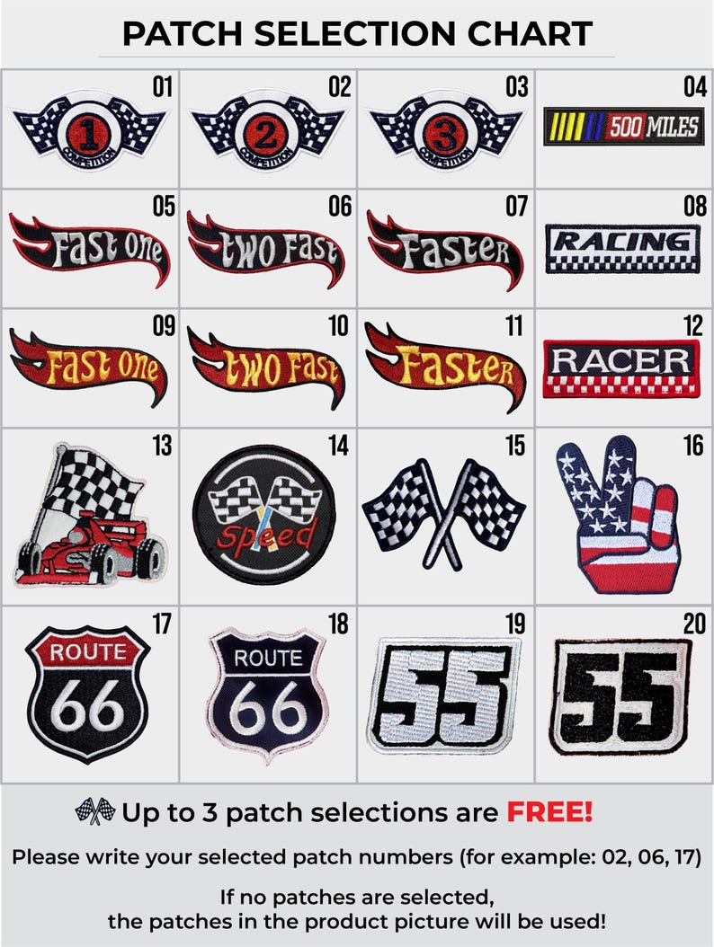 Set A Patch Racing Race Car Birthday Custom Race Suit-fast One Birthday-halloween Costumes ...