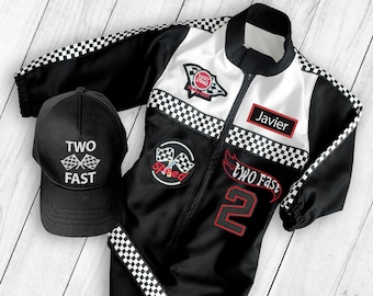 Two Fast Birthday Custom Race Suit-Fast One Birthday-Race Car Birthday-Halloween Costumes-1st Birthday Gift-Drag Race