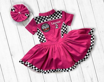 Mom and Daughter Tutu Checkered Dress-Fast One Birthday-Two Fast Birthday Custom Race Suit-Race Car Birthday-Adult Costumes