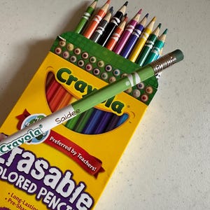 Ships Fast, Personalized Crayola ERASABLE Colored Pencils, Back To School, Set of 12, Set of 24, Engraved Pencils, Gift for Kids