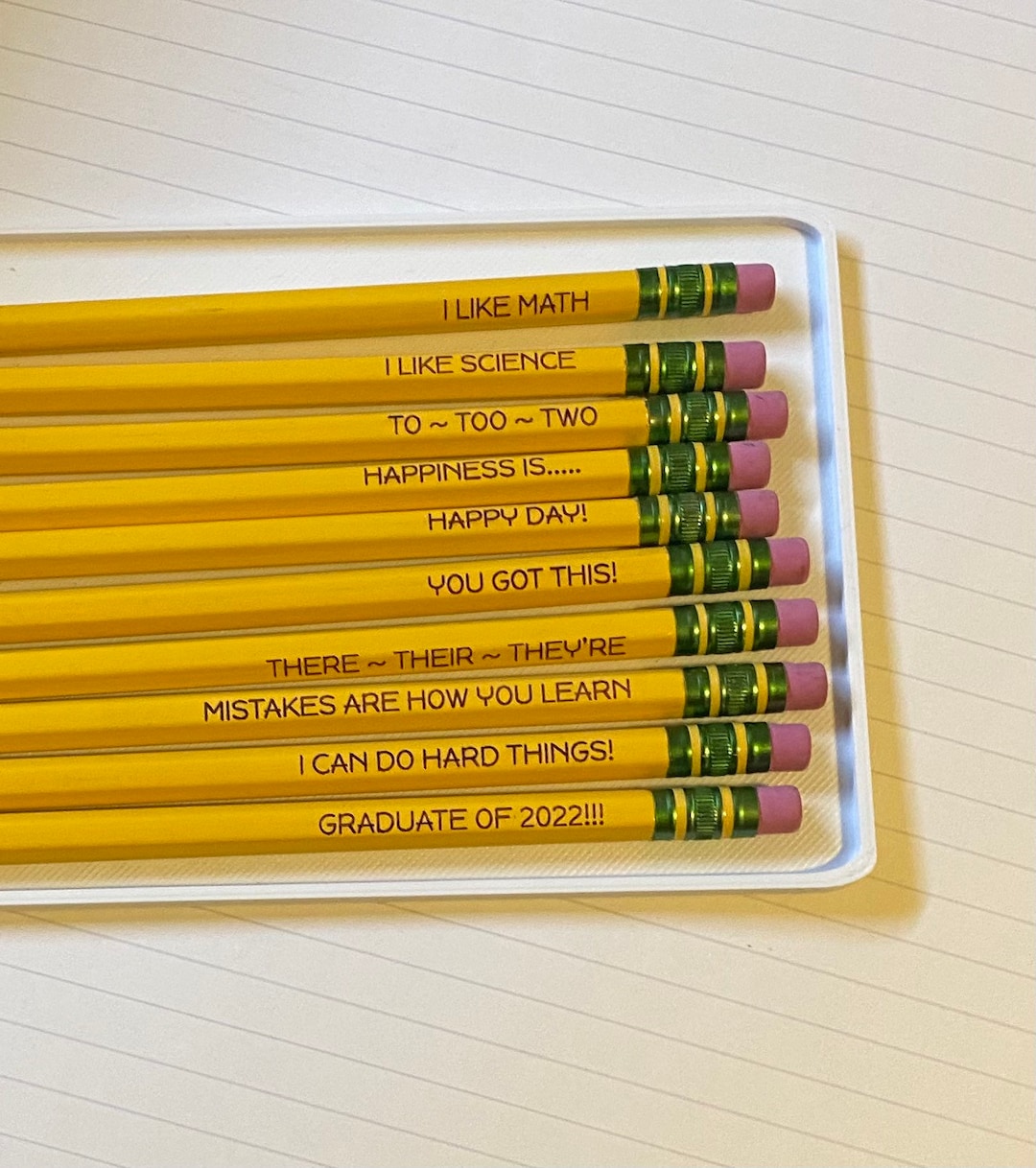 Personalized Pencils, Personalized Erasers, Inspirational Sayings, Back