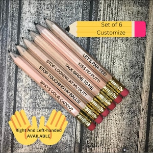 Golf Pencils, With Eraser, Stocking Stuffer, Set of Six, Gift for Dad, Fun Gift, Half Pencil, Adult Gift, Gift for Golfer