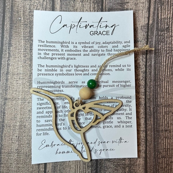 Hummingbird Ornament, Gift for Her, Gift of Grace, Captivating Grace, Personalized Gift