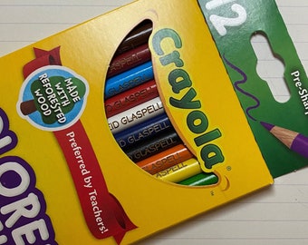 Personalized Crayola Colored Pencils, Back To School, Set of 12, Set of 24, Engraved Pencils, Gift for Kids, Custom Pencils