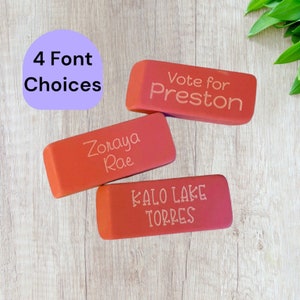 Ships FAST, Personalized Erasers, Inspirational Sayings, Back to School, Student Gift, Pink Pearl Eraser, Fun Gift