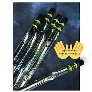 Ships FAST, Iridescent Noir, Engraved Pencils, Customized Pencils, Fun Gift, Ticonderoga Pencil, Black Wood, Left and Right Handed