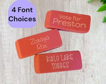 Ships FAST, Personalized Erasers, Inspirational Sayings, Back to School, Student Gift, Pink Pearl Eraser, Fun Gift