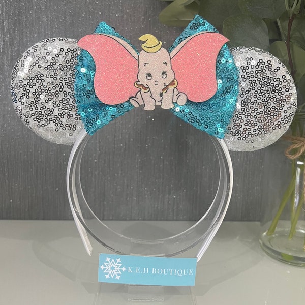 Dumbo Disney inspired Mickey Minnie Mouse ears headband