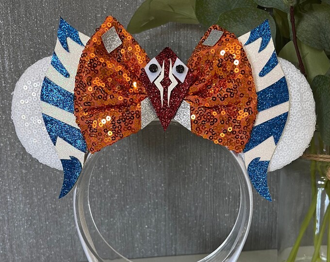 Star Wars Ahsoka Tano Disney Inspired Mickey Minnie Mouse Ears Etsy