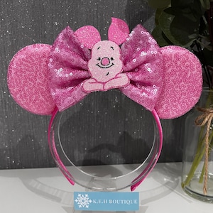 Piglet Winnie the Pooh Disney inspired Mickey Minnie Mouse ears headband