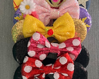 ADJUSTABLE adaptive strap Disney inspired Mickey Minnie Mouse ears baby child adult headband wrap, no headaches, foldable
