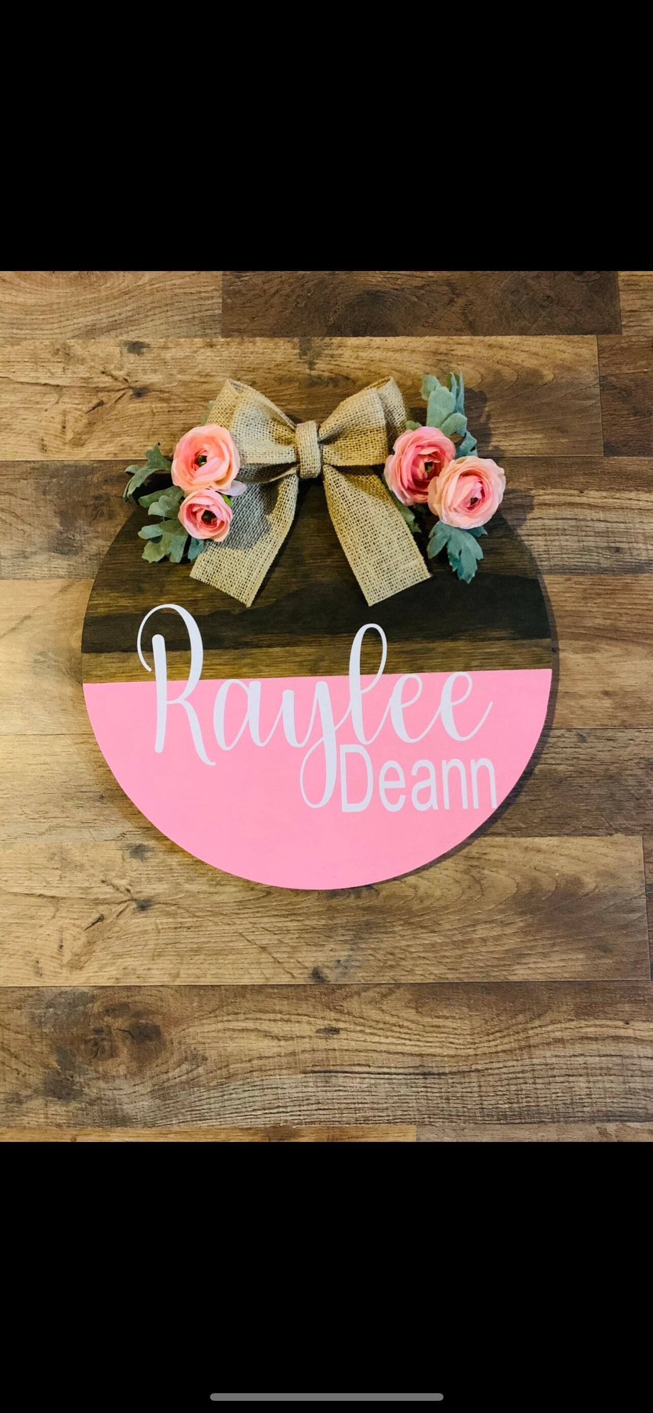 Girls customized bedroom door hanger flowers Etsy.de