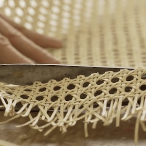 20" Professional Grade Rattan Webbing for Caning Projects or DIY - Natural Pre-woven Open Mesh Cane - 20 inch width - Cut to the length