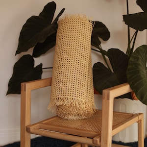 24" Professional Grade Rattan Webbing for Caning Projects or DIY - Natural Pre-woven Open Mesh Cane - 24in width - Cut to the length