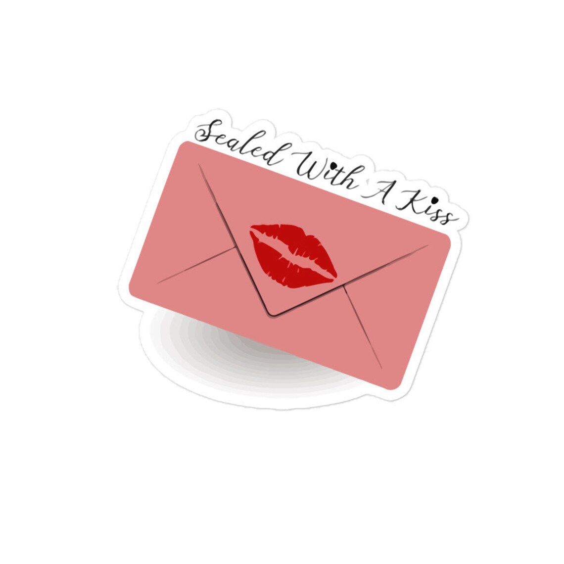Sealed with a kiss Love letter Sticker note mail kiss Etsy