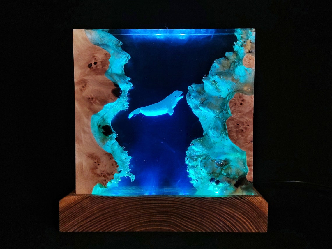Ocean epoxy lamp Multicolor resin lamp Unique epoxy lamp Etsy
