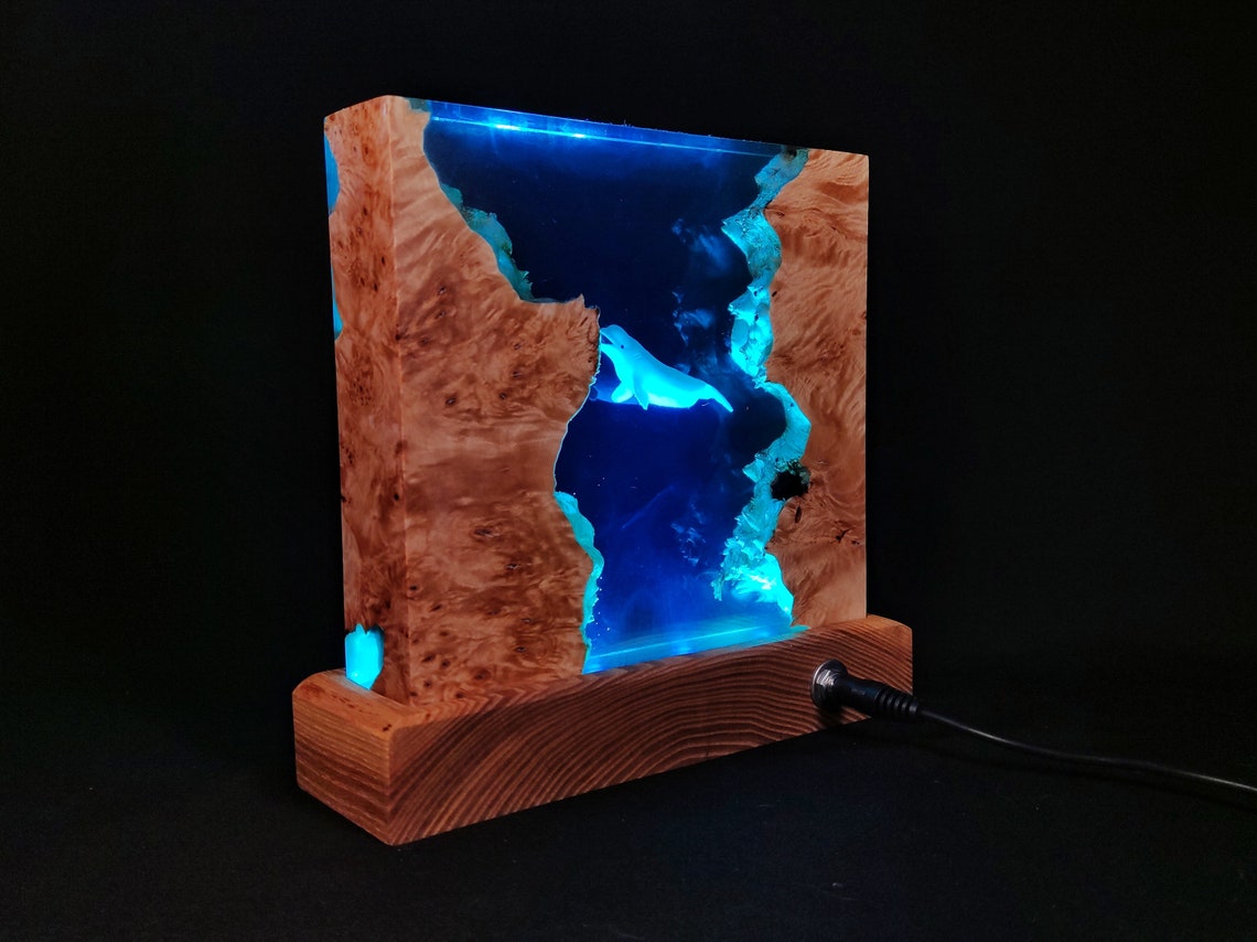 Ocean epoxy lamp Multicolor resin lamp Unique epoxy lamp Etsy