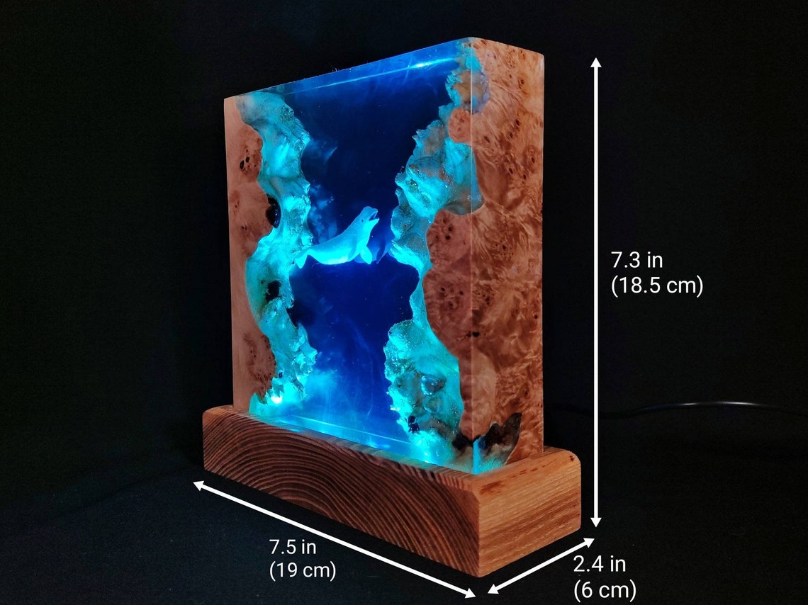 Ocean epoxy lamp Multicolor resin lamp Unique epoxy lamp Etsy