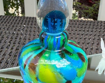 Murano Franco Moretti Perfume Bottle Signed Sanded 1980s 6