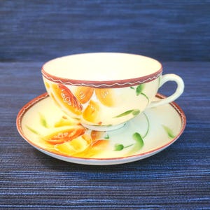 Antique TE-OH Nippon Hand Painted Cup and Saucer