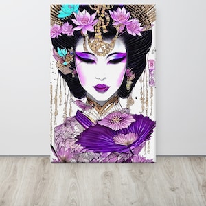 Japanese Geisha art on canvas - wall art print decoration