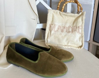 Friulane. Velvet Slipper, loafer velvet, woman shoes, Handmade in Italy