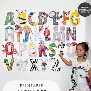 ALPHABET LETTER Crafts ABC Worksheets Printable classroom preschool toddler activities fine motor skills homeschool Capital Letters