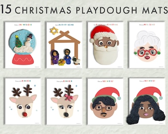 CHRISTMAS PLAYDOUGH MATS Play Doh Playdoh Play Dough Printable classroom party preschool toddler activities fine motor skills worksheets